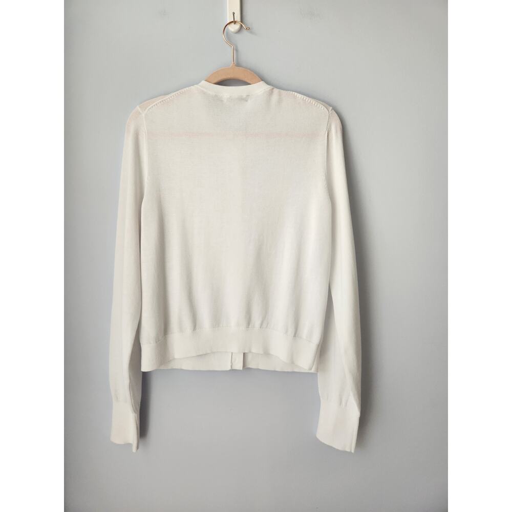 NWT Madewell Crewneck Cardigan in 100% Cotton White M - Picture 7 of 12